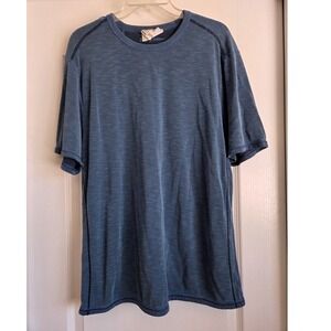 Tommy Bahama Mens IslandZone Reversible T-Shirt Blue Textured Short Sleeve Sz L